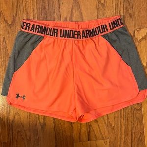 Under Armour Running Shorts - Coral and Gray